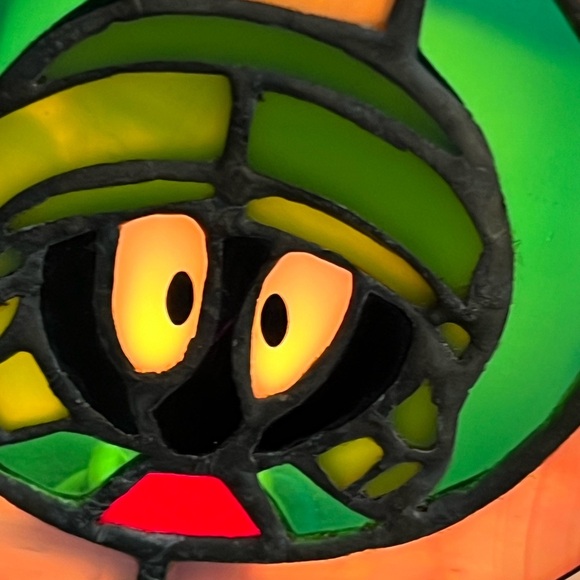 Vintage Marvin The Martian Inspired Stained Glass Night Light NIP 1996 NEW - Picture 3 of 14